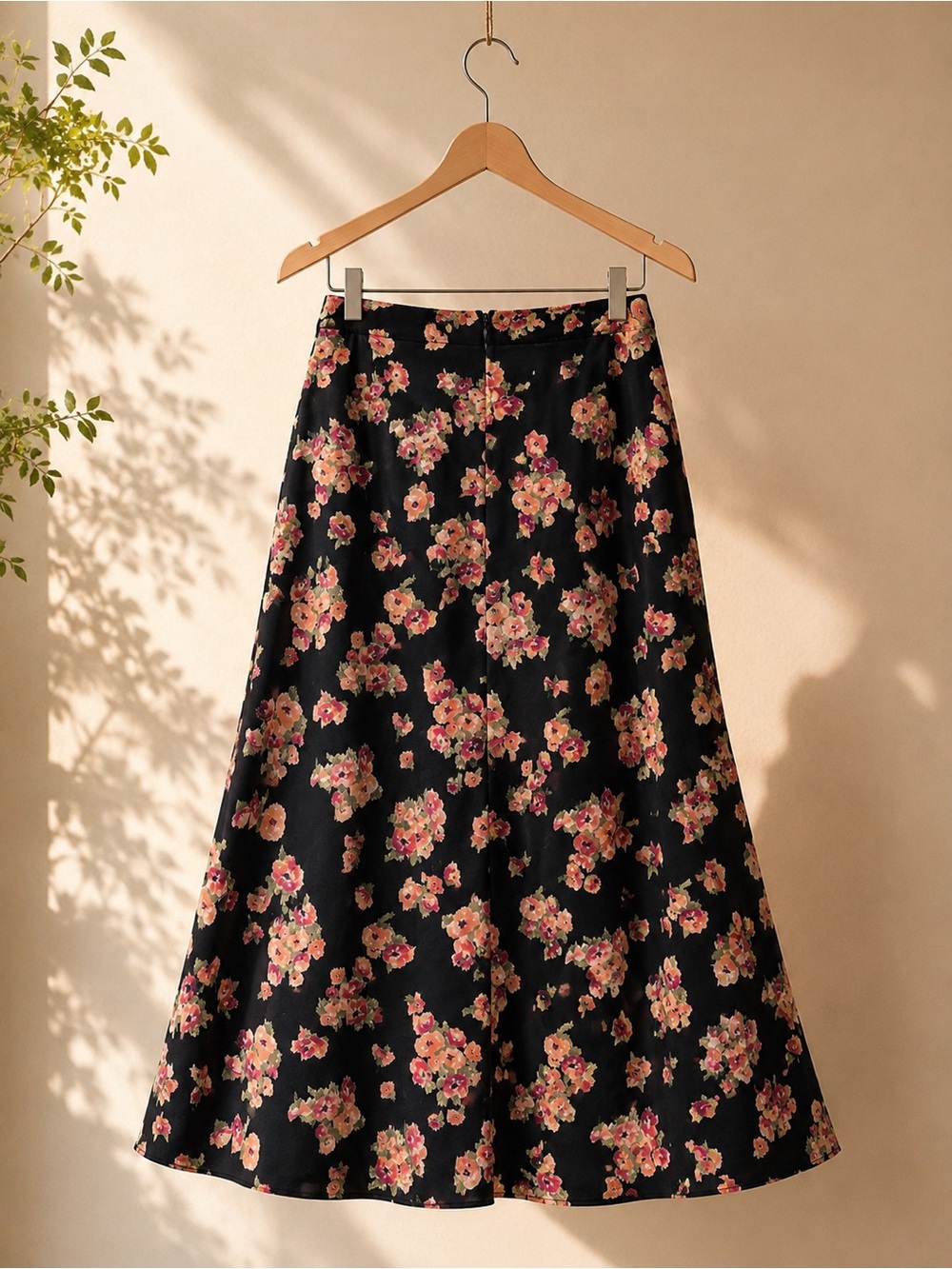 Topshop Floral Sateen Double-Slit Maxi Skirt - Size 4 - Picture 3 of 10